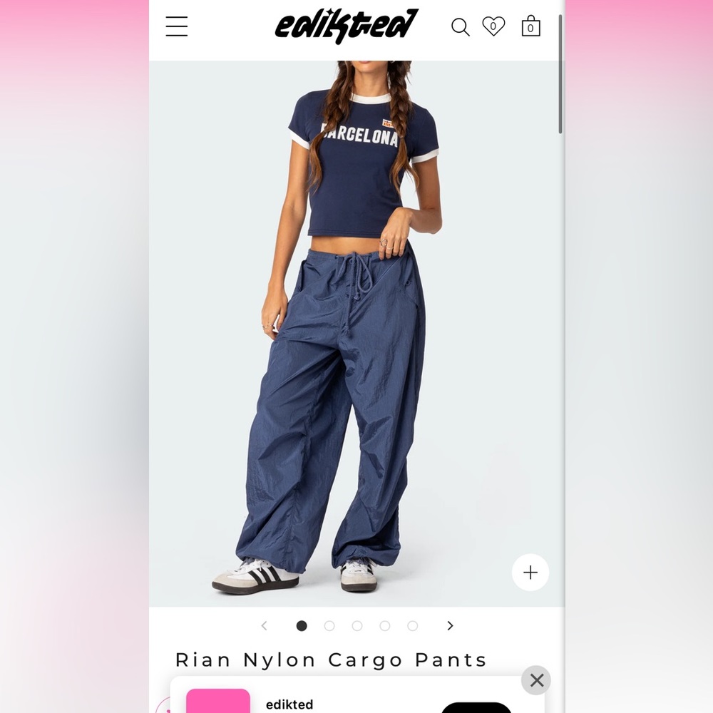 Edikted navy blue cargo pants